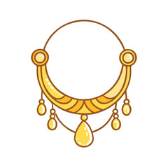 traditional gold jewelry vector icon, eid al-fitr vector illustration - simple illustration of traditional gold jewelry perfect for logos, and eid al-fitr-themed designs.