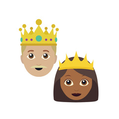 Prince king crown vector emoji face 