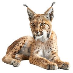 Obraz premium Realistic Caracal Portrait Isolated on Clean transparent background Perfect for Wildlife and Nature Photography Projects