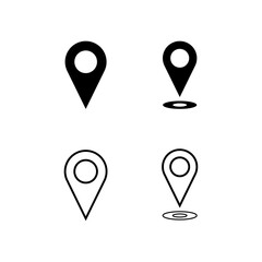 set of location icon map pointers
