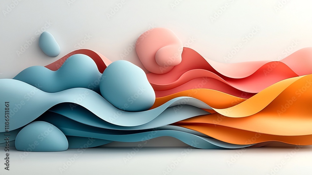 Poster mesmerizing cosmic dreamscape with vibrant iridescent undulating shapes and patterns a hypnotic and 