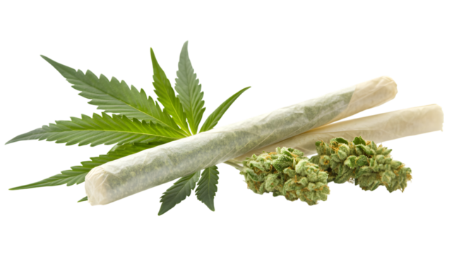 marijuana cigarette whit buds. marijuana joint