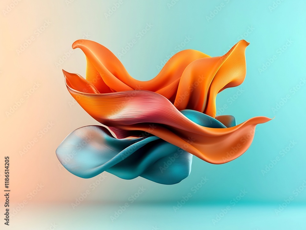 Aufkleber surreal abstract background featuring a flowing organic iridescent form with mesmerizing color palet