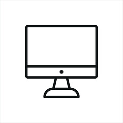 Computer icon featuring a clean and modern style, ideal for adding a professional touch to IT, communication, or education-themed projects