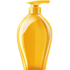 A yellow shampoo bottle with no background,PNG