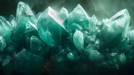 A Vibrant and Dynamic Jade Crystal Background with Lively Textures and Light Play Creating a Captivating Visual Experience