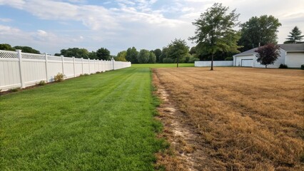 Comparison of healthy and unhealthy lawns.