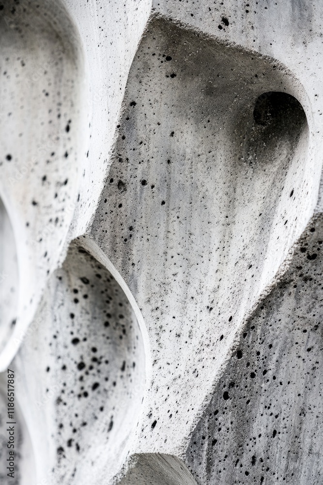 Aufkleber a close-up shot of a concrete structure with numerous holes, ideal for use in architectural or engin