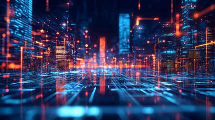 Fototapeta premium The Future Landscape of Digital Cities