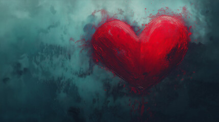 Valentines Day Abstract Background Banner with Red Hearts and Romantic Love Concept