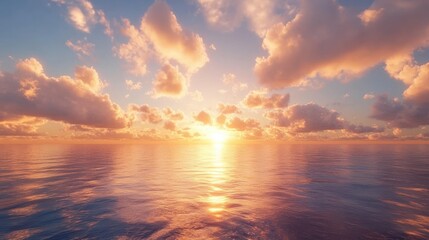 Obraz premium Dramatic light rays through the clouds over the ocean at sunrise. Shot in Hawaii USA.