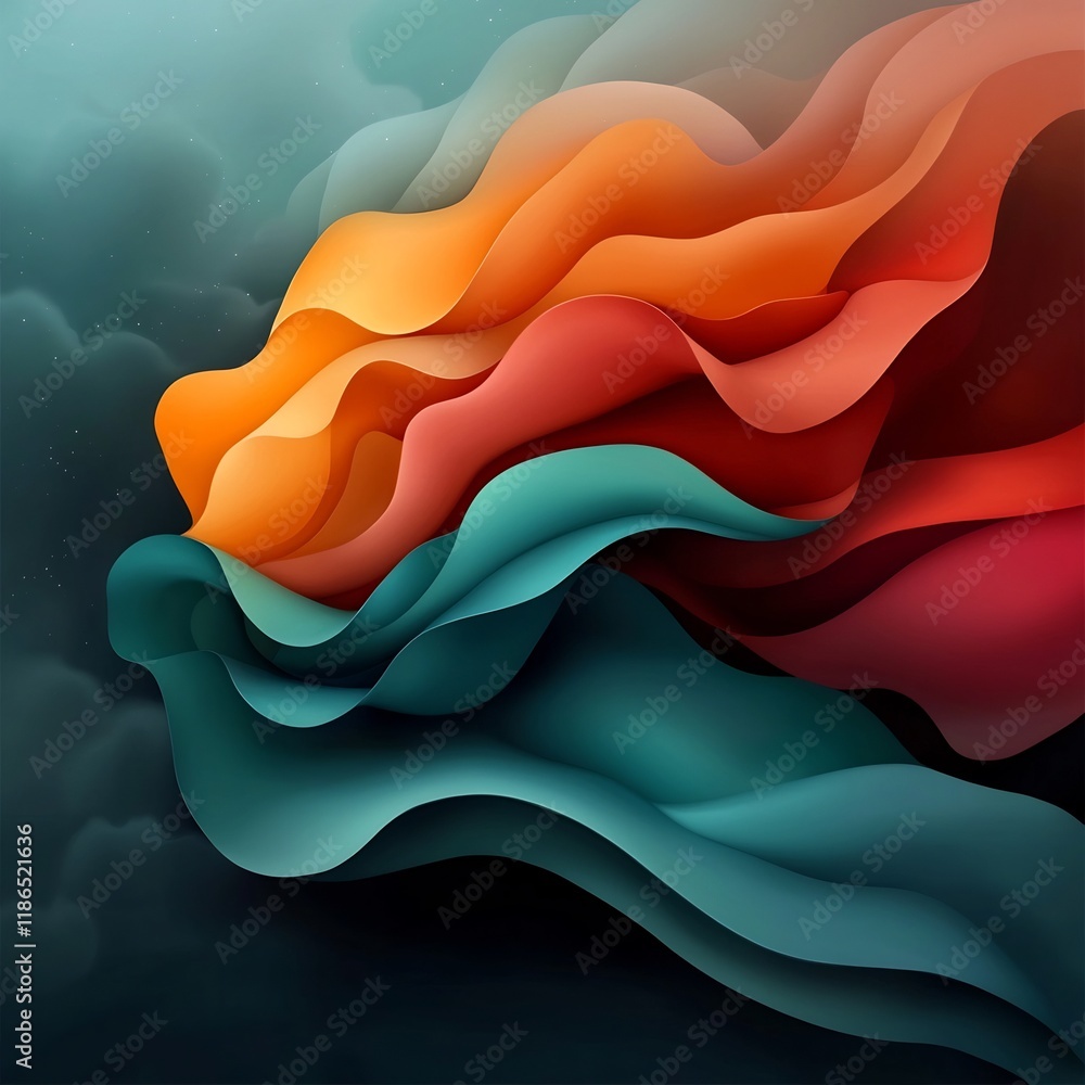 Poster mesmerizing waves of iridescent cosmic dreamscape in vibrant digital painting captivating abstract s