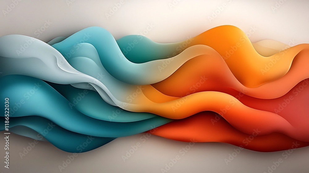 Poster mesmerizing iridescent cosmic dreamscape featuring vibrant undulating abstract shapes and a captivat