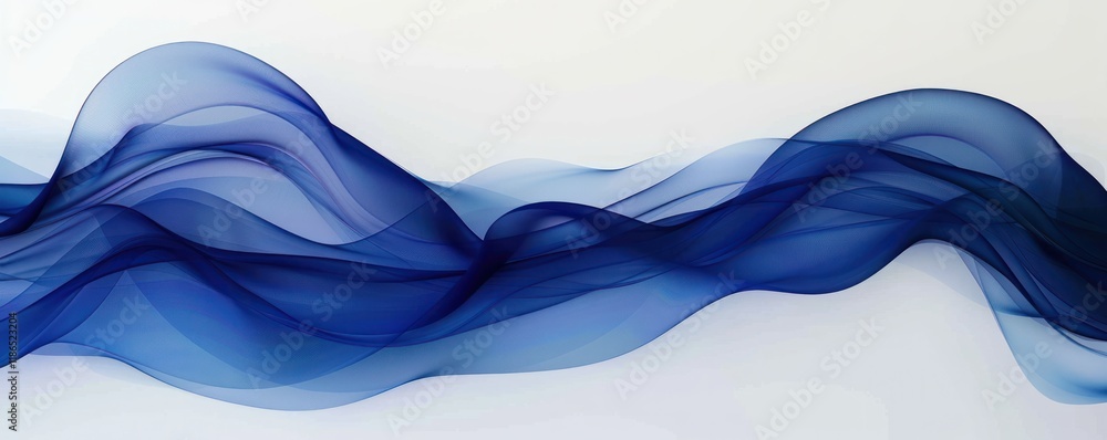 Poster blue curved lines dynamic curve wave flow striped pattern illustration wallpaper on white background