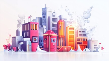 Obraz premium Building emergency protection abstract concept vector illustration set. Fire alarm system, fire protection and insurance, smoke sensor detector, water spraying, damage coverage abstract metaphor.