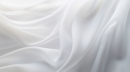 Obraz premium Soft White Curtain Fabric Texture with Smooth Drapes and Flowing Design, Ideal for Elegance and Minimalist Backdrops or Textile Projects