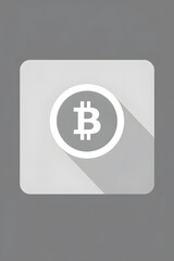 Fototapeta premium button Black and white BTC bitcoin crypto cryptocurrency 