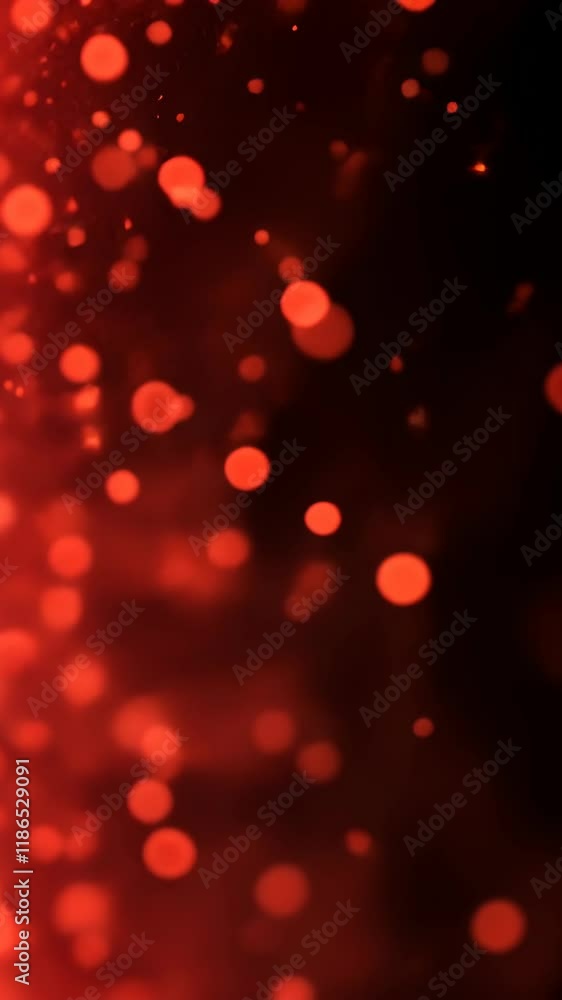 Poster vibrant red abstract background with glowing orbs and light patterns in dark setting