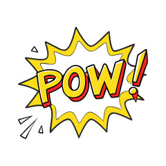 cartoon pow vector icon, fools’ day vector illustration - simple illustration of cartoon pow perfect for logos, and fools’ day-themed designs.