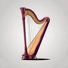 Harp isolated on white background