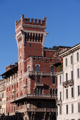 Fototapeta premium Palazzo Cova, historic building along via Carducci and via San Vittore in Milan, Italy