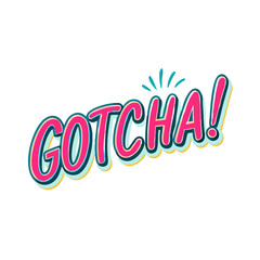  gotcha text vector icon, fools’ day vector illustration - simple illustration of gotcha text perfect for logos, and fools’ day-themed designs.