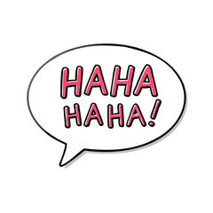 Fototapeta premium ha ha text bubble vector icon, fools’ day vector illustration - simple illustration of ha ha text bubble perfect for logos, and fools’ day-themed designs.