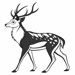Stylized Deer Vector Graphic for Nature Themes