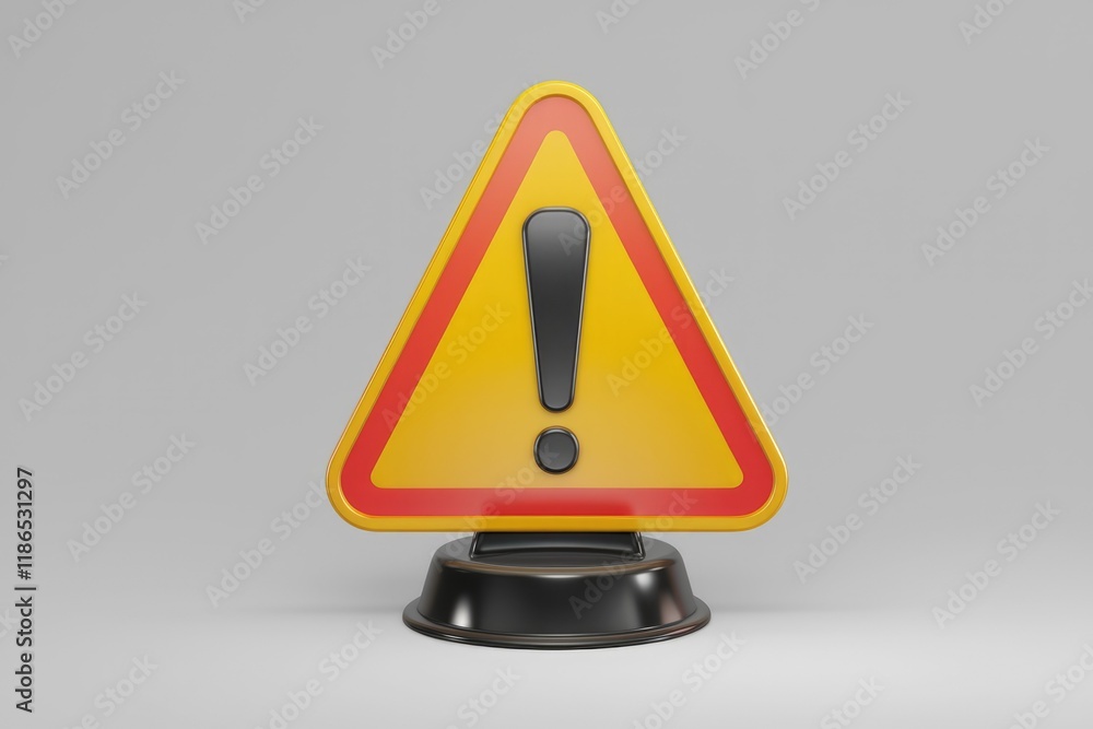 Aufkleber yellow triangular warning sign with exclamation mark, indicating caution or alert.