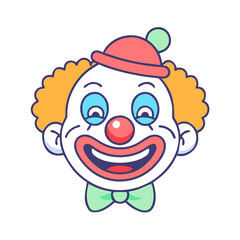 laughing clown vector icon, fools’ day vector illustration - simple illustration of laughing clown perfect for logos, and fools’ day-themed designs.