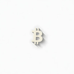 Obraz premium minimalist 3D bitcoin coin icon on isolated white background 
