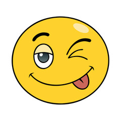 mischievous wink vector icon, fools’ day vector illustration - simple illustration of mischievous wink perfect for logos, and fools’ day-themed designs.