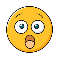 shocked face emoji vector icon, fools’ day vector illustration - simple illustration of shocked face emoji perfect for logos, and fools’ day-themed designs.