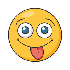 silly face emoji vector icon, fools’ day vector illustration - simple illustration of silly face emoji perfect for logos, and fools’ day-themed designs.