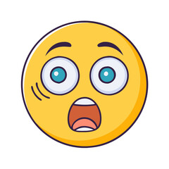 shocked face emoji vector icon, fools’ day vector illustration - simple illustration of shocked face emoji perfect for logos, and fools’ day-themed designs.
