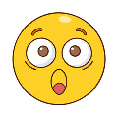 shocked face emoji vector icon, fools’ day vector illustration - simple illustration of shocked face emoji perfect for logos, and fools’ day-themed designs.