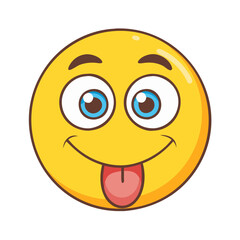 silly face emoji vector icon, fools’ day vector illustration - simple illustration of silly face emoji perfect for logos, and fools’ day-themed designs.
