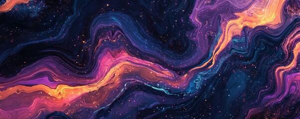 Starry night sky with vibrant light streaks, magical celestial wonder, space exploration theme.