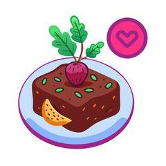 Beetroot Cake Vector - High-Quality Illustration for Food and Culinary Themes
