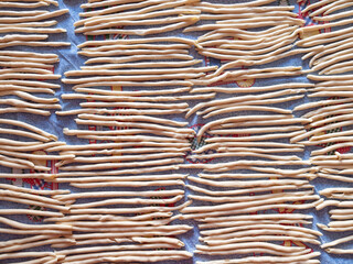 Fototapeta premium preparazione pasta fatta in casa, maccheroni