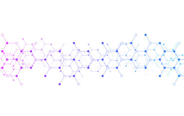 Hexagons pattern background. Genetic research, molecular structure. Chemical engineering. Concept of innovation technology. Used for design healthcare, science and medicine background
