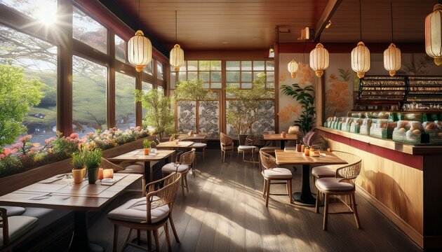 The cafe's atmosphere adapts, reflecting the mood of each season.  
