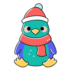 Adorable Penguin Illustration - High-Quality Vector for Holiday Designs