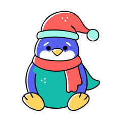 Adorable Penguin Illustration - High-Quality Vector for Holiday Designs