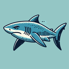 Obraz premium shark cartoon isolated on white