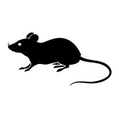 Mouse Silhouette Vector - High-Quality Illustration for Wildlife and Design Projects