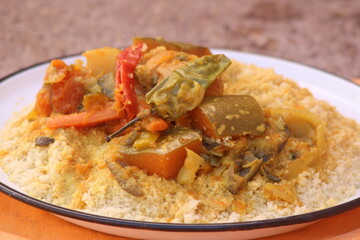 Traditional Moroccan Food, Couscous Close Up
