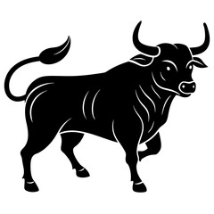 Powerful Bull Silhouette Vector - High-Quality Illustration for Branding and Logos