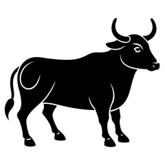 Black Bull Icon Vector - Perfect for Agriculture, Sports, and Finance Themes