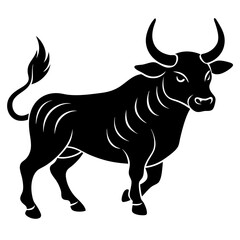 Black Bull Icon Vector - Perfect for Agriculture, Sports, and Finance Themes